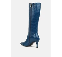 Uptown Pointed Mid Heel Calf Boots