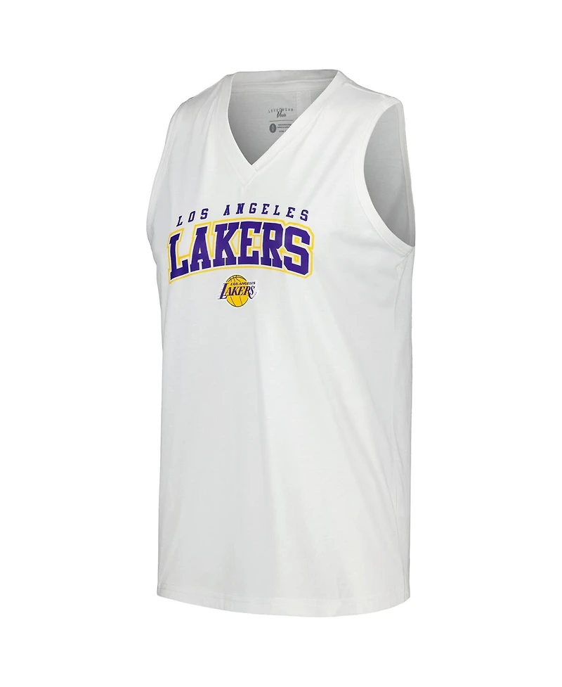 Women's LevelWear White Los Angeles Lakers Paisley Peekaboo Tank Top