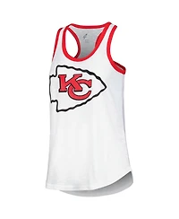 Women's G-iii 4Her by Carl Banks White Kansas City Chiefs Tater Racerback Tank Top