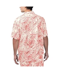 Men's Margaritaville Tan San Francisco 49ers Sand Washed Monstera Print Party Button-Up Shirt