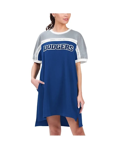 Women's G-iii 4Her by Carl Banks Royal, Gray Los Angeles Dodgers Circus Catch Sneaker Dress