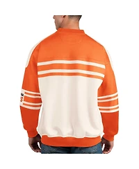 Men's Starter White Philadelphia Flyers Defense Fleece Crewneck Pullover Sweatshirt