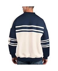 Men's Starter White Nashville Predators Defense Fleece Crewneck Pullover Sweatshirt
