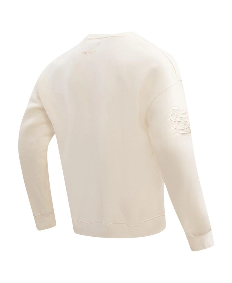 Men's Pro Standard Cream St. Louis Cardinals Neutral Drop Shoulder Pullover Sweatshirt