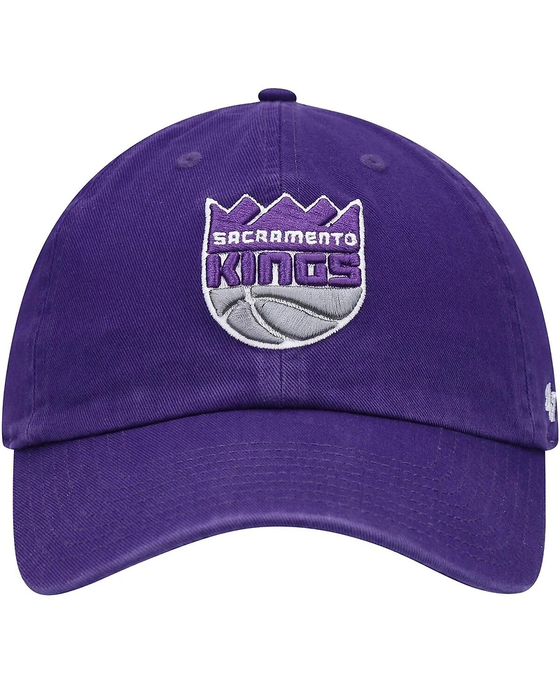 Men's '47 Brand Purple Sacramento Kings Team Clean Up Adjustable Hat