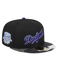 Men's New Era Black Los Angeles Dodgers Metallic Camo 59FIFTY Fitted Hat