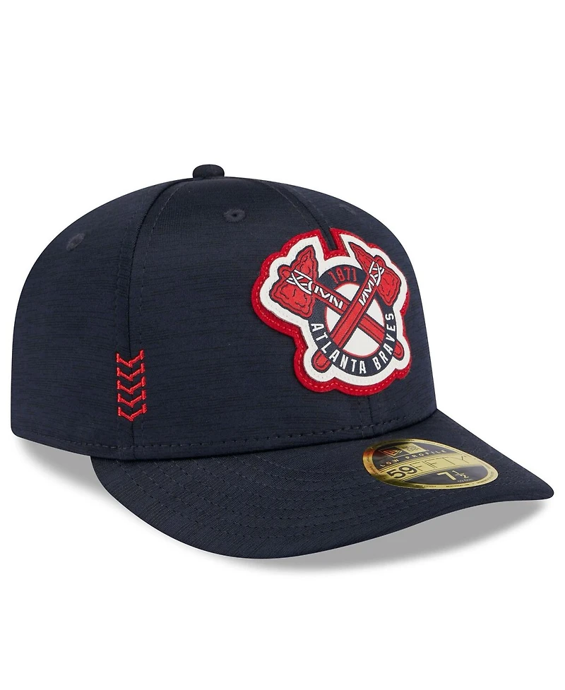 Men's New Era Navy Atlanta Braves 2024 Clubhouse Low Profile 59FIFTY Fitted Hat