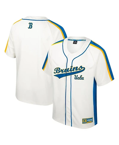 Men's Colosseum Cream Distressed Ucla Bruins Ruth Button-Up Baseball Jersey