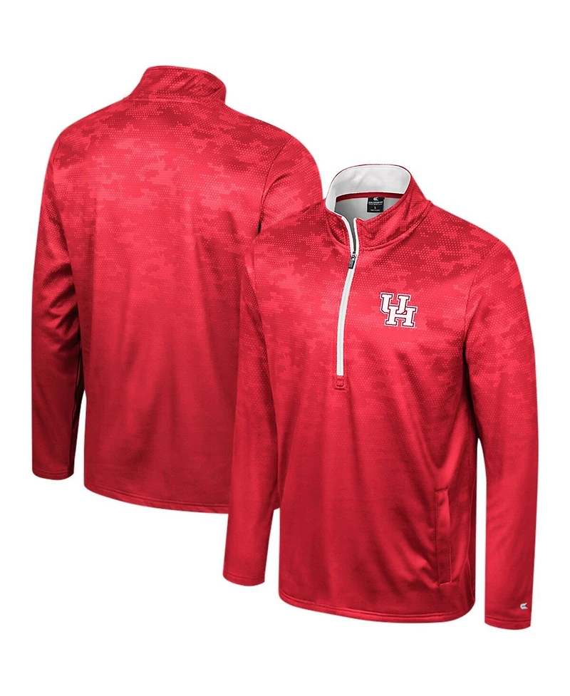 Men's Colosseum Red Houston Cougars The Machine Half-Zip Jacket