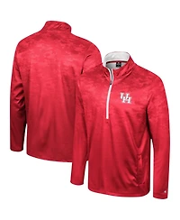 Men's Colosseum Red Houston Cougars The Machine Half-Zip Jacket