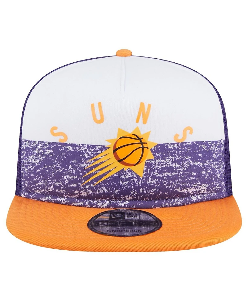 Men's New Era Purple Phoenix Suns Arch A-Frame Trucker 9FIFTY Snapback Hat