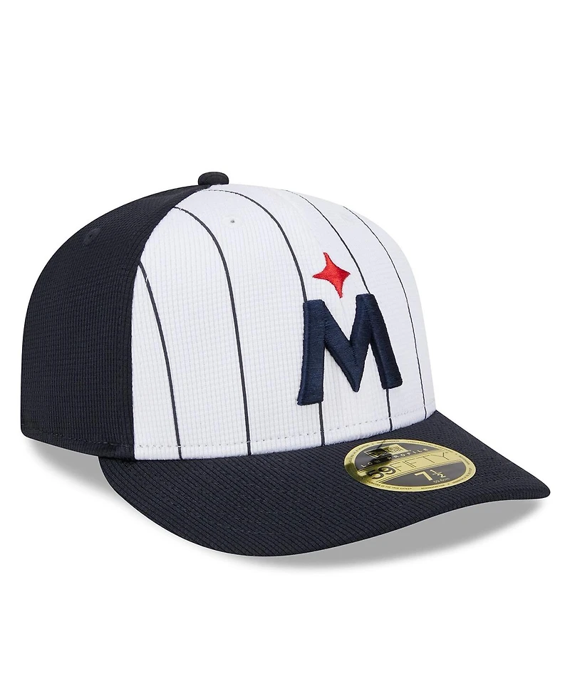 Men's New Era White Minnesota Twins 2024 Batting Practice Low Profile 59FIFTY Fitted Hat