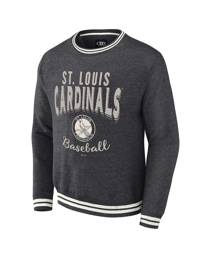 Men's Darius Rucker Collection By Fanatics Heather Charcoal Distressed St. Louis Cardinals Vintage-Like Pullover Sweatshirt