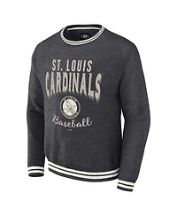 Men's Darius Rucker Collection By Fanatics Heather Charcoal Distressed St. Louis Cardinals Vintage-Like Pullover Sweatshirt