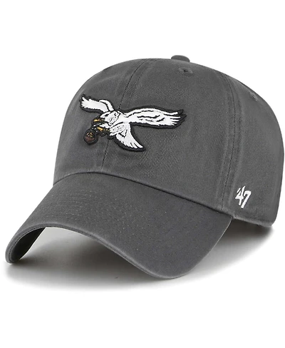 Men's '47 Brand Charcoal Philadelphia Eagles Clean Up Legacy Adjustable Hat