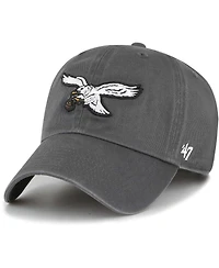 Men's '47 Brand Charcoal Philadelphia Eagles Clean Up Legacy Adjustable Hat
