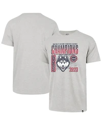 Men's '47 Brand Gray UConn Huskies 2023 Ncaa Basketball National Champions Mascot T-shirt