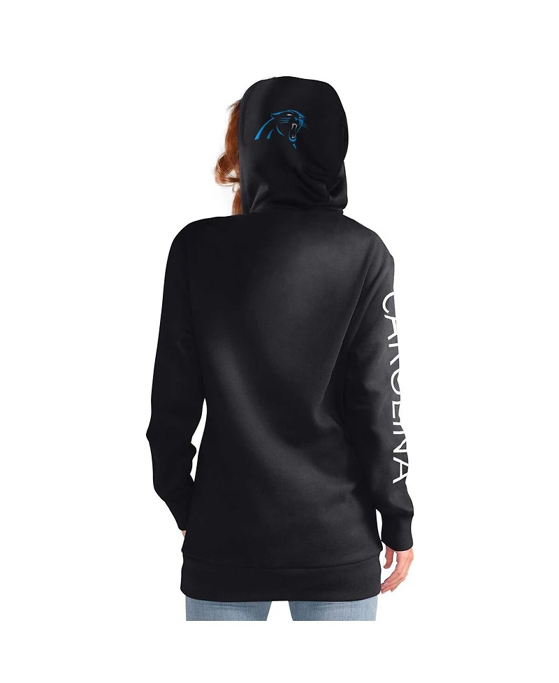 Women's G-iii 4Her by Carl Banks Black Carolina Panthers Extra Inning Pullover Hoodie