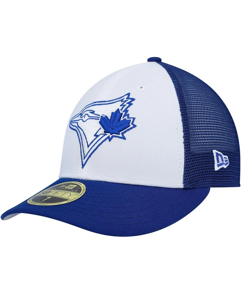 Men's New Era White, Royal Toronto Blue Jays 2023 On-Field Batting Practice Low Profile 59FIFTY Fitted Hat