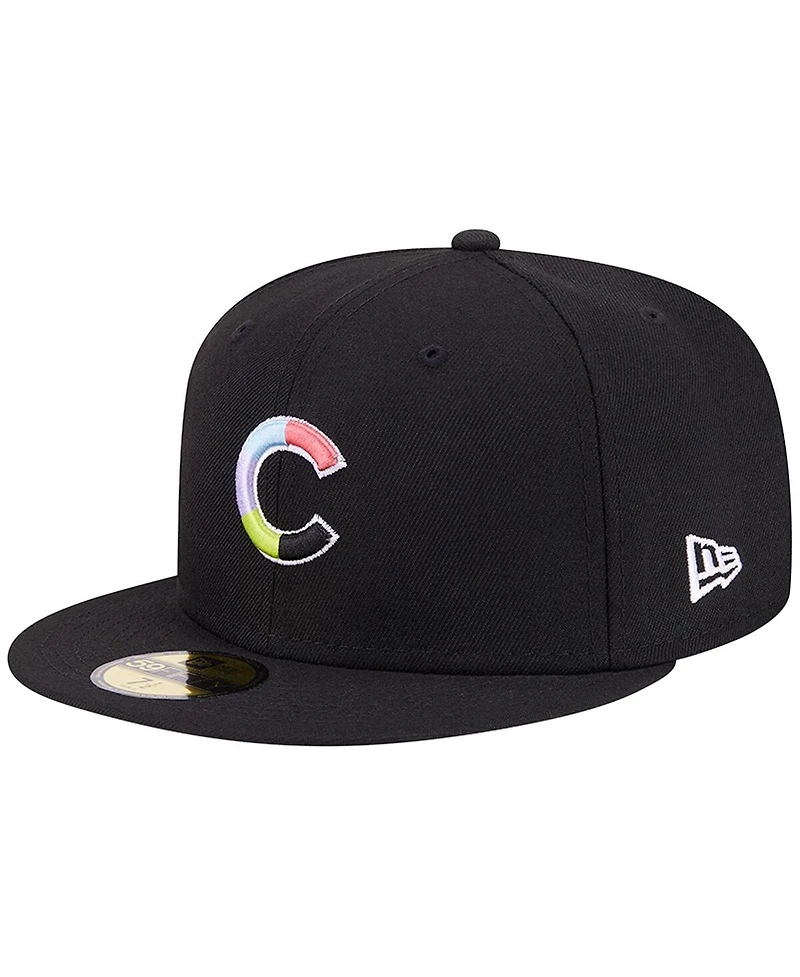 Men's New Era Black Chicago Cubs Multi-Color Pack 59FIFTY Fitted Hat