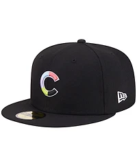 Men's New Era Black Chicago Cubs Multi-Color Pack 59FIFTY Fitted Hat