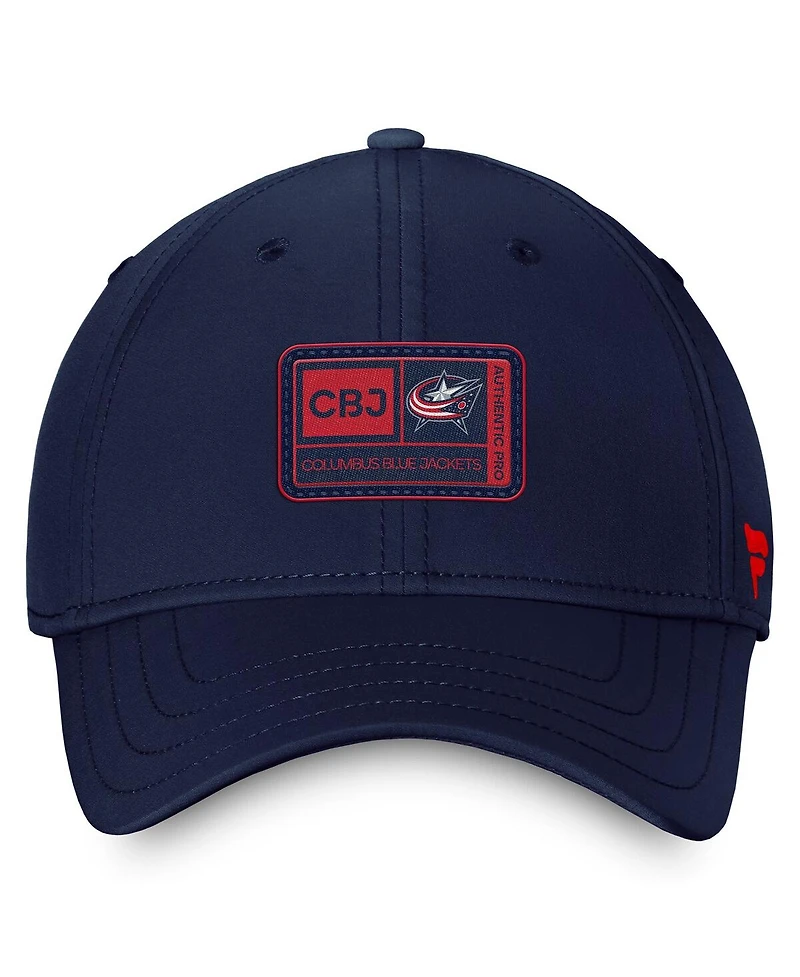 Men's Fanatics Navy Columbus Blue Jackets Authentic Pro Training Camp Flex Hat