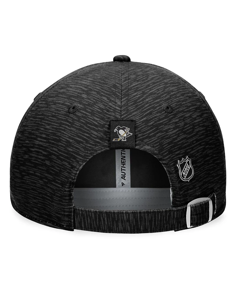 Men's Fanatics Black Pittsburgh Penguins Authentic Pro Road Adjustable Hat