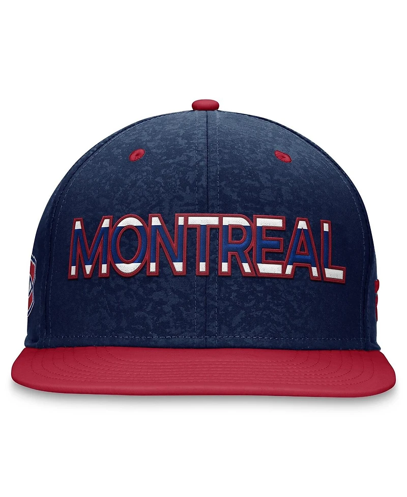 Men's Fanatics Navy, Red Montreal Canadiens Authentic Pro Rink Two-Tone Snapback Hat