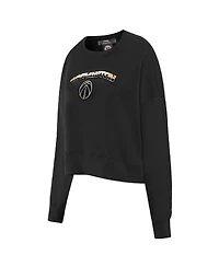 Women's Pro Standard Black Washington Wizards Glam Cropped Pullover Sweatshirt