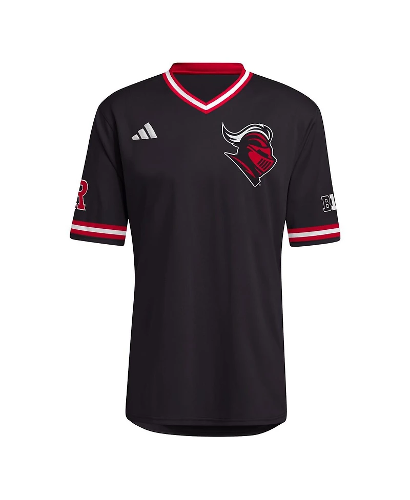 Men's adidas Black Rutgers Scarlet Knights Replica Baseball Jersey