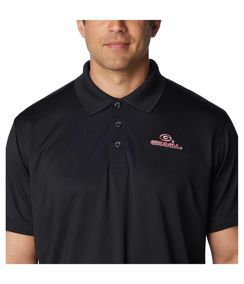 Men's Columbia Black Georgia Bulldogs Pfg Tamiami Omni-Shade Polo Shirt