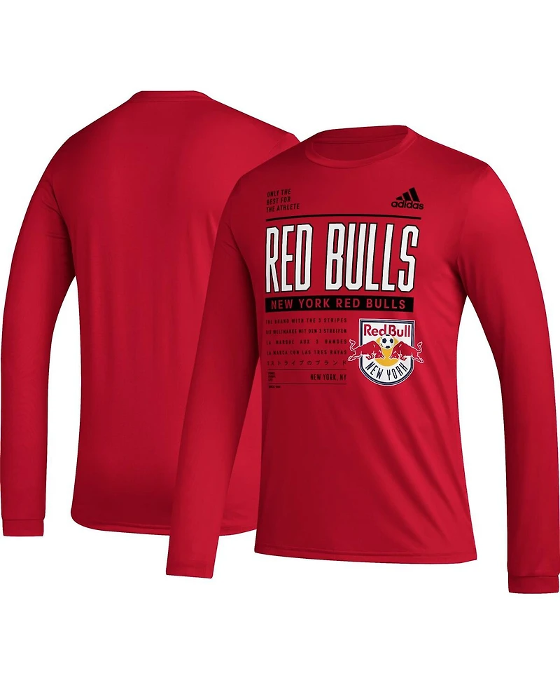 Men's adidas Red New York Bulls 2023 Club Dna Long Sleeve Aeroready T-shirt