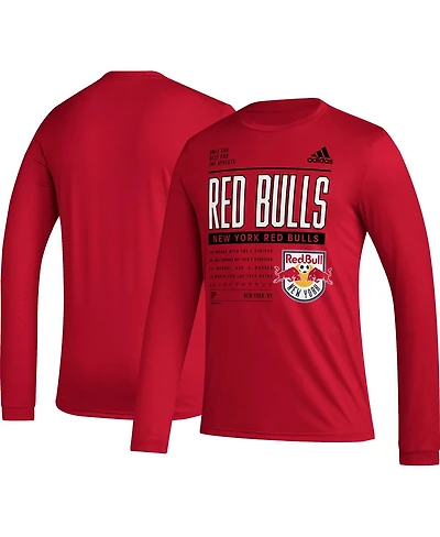 Men's adidas Red New York Bulls 2023 Club Dna Long Sleeve Aeroready T-shirt