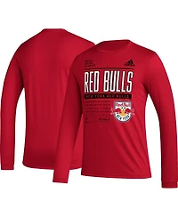 Men's adidas Red New York Bulls 2023 Club Dna Long Sleeve Aeroready T-shirt