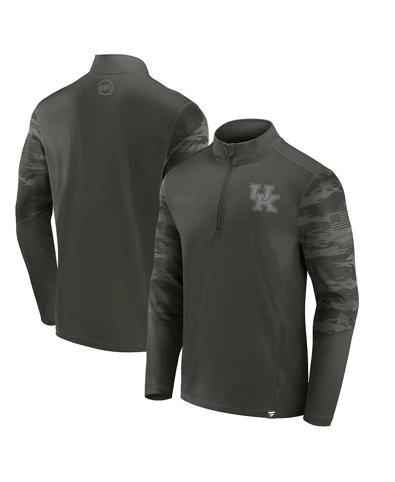 Men's Fanatics Olive Kentucky Wildcats Oht Military-Inspired Appreciation Guardian Quarter-Zip Top