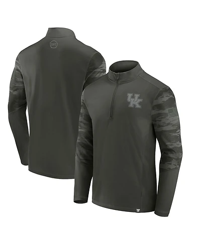 Men's Fanatics Olive Kentucky Wildcats Oht Military-Inspired Appreciation Guardian Quarter-Zip Top