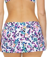 Island Escape Women's Lux Floral-Print Swim Skirt, Created for Macy's