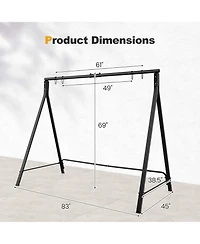 Costway Outdoor Porch Swing Frame Patio Metal Swing Stand with A-Shaped Structure