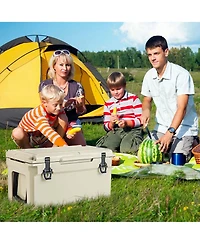 Costway 25 Qt Portable Cooler Rotomolded Ice Chest Insulated Box