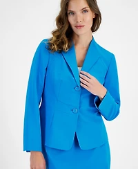 Le Suit Two-Button Jacket & Pencil Skirt Suit, Regular Petite