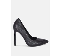 Brinkles Weave Pattern High Heel Pumps