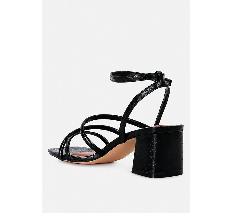 right pose faux leather block heel sandals