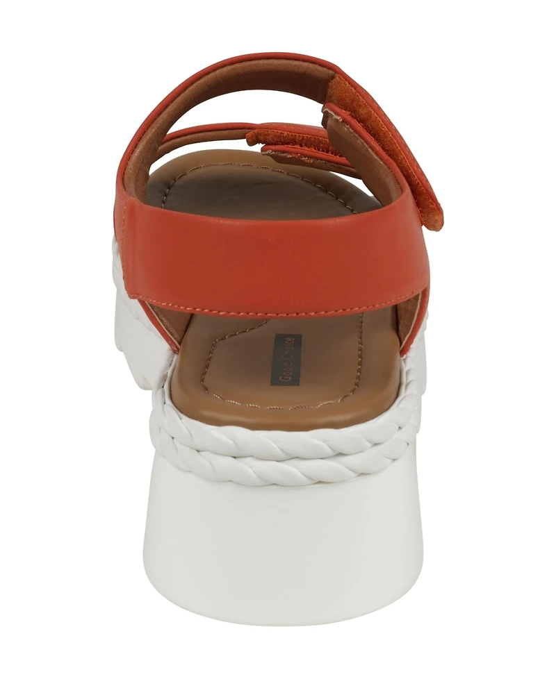 Gc Shoes Women's Voss Double Band Adjustable Strap Platform Sandals