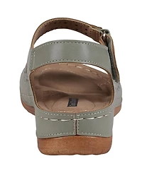 Gc Shoes Women's Foster Perforated Double Band Flat Sandals