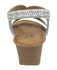 Gc Shoes Women's Celestia Embellished Cut Out Slingback Wedge Sandals