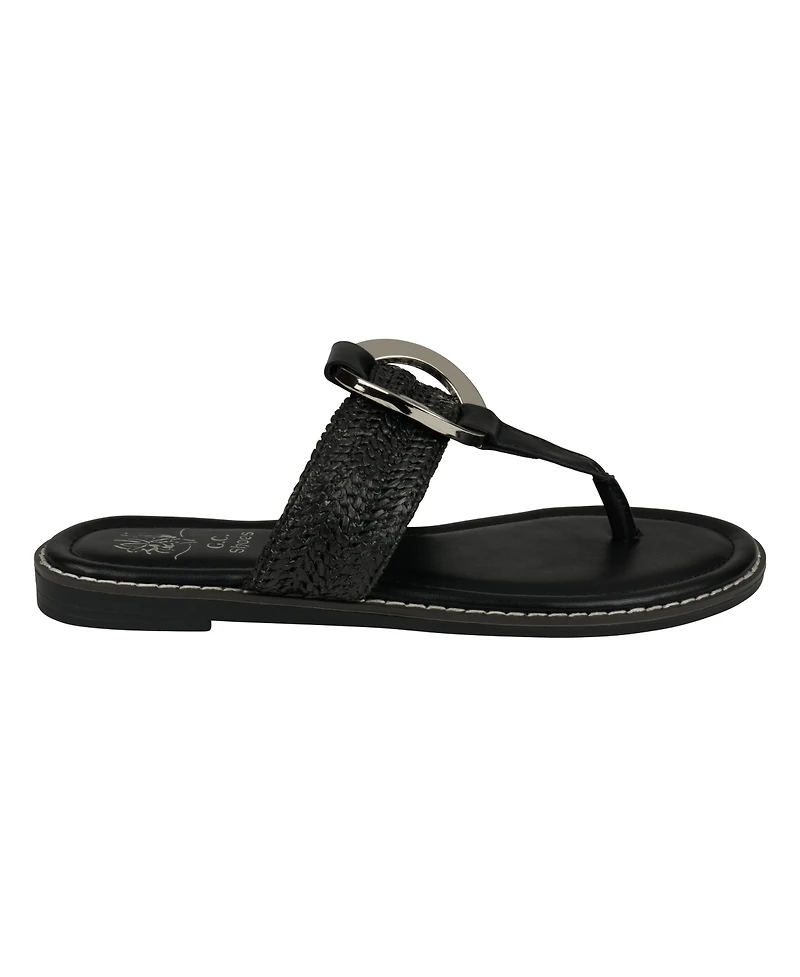 Gc Shoes Women's Jovie Woven Thong Flat Sandals