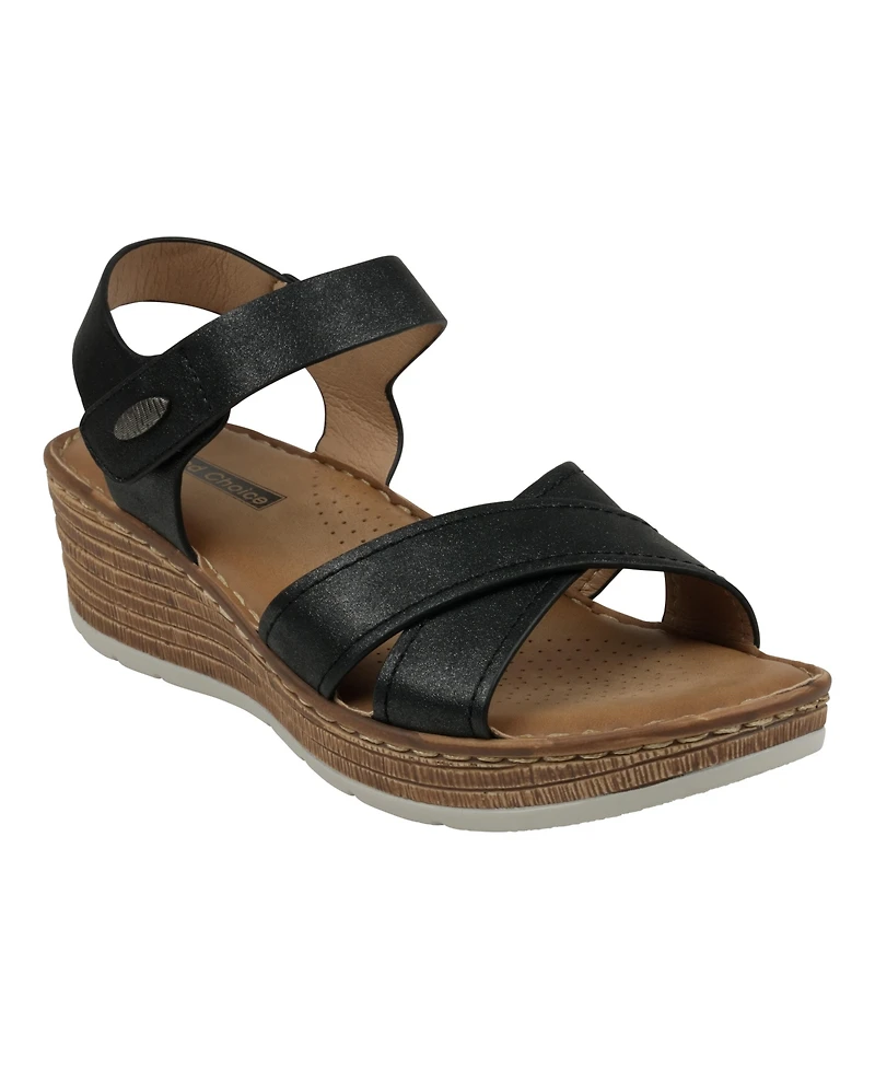 Gc Shoes Women's Vienna Crisscross Wedge Sandals