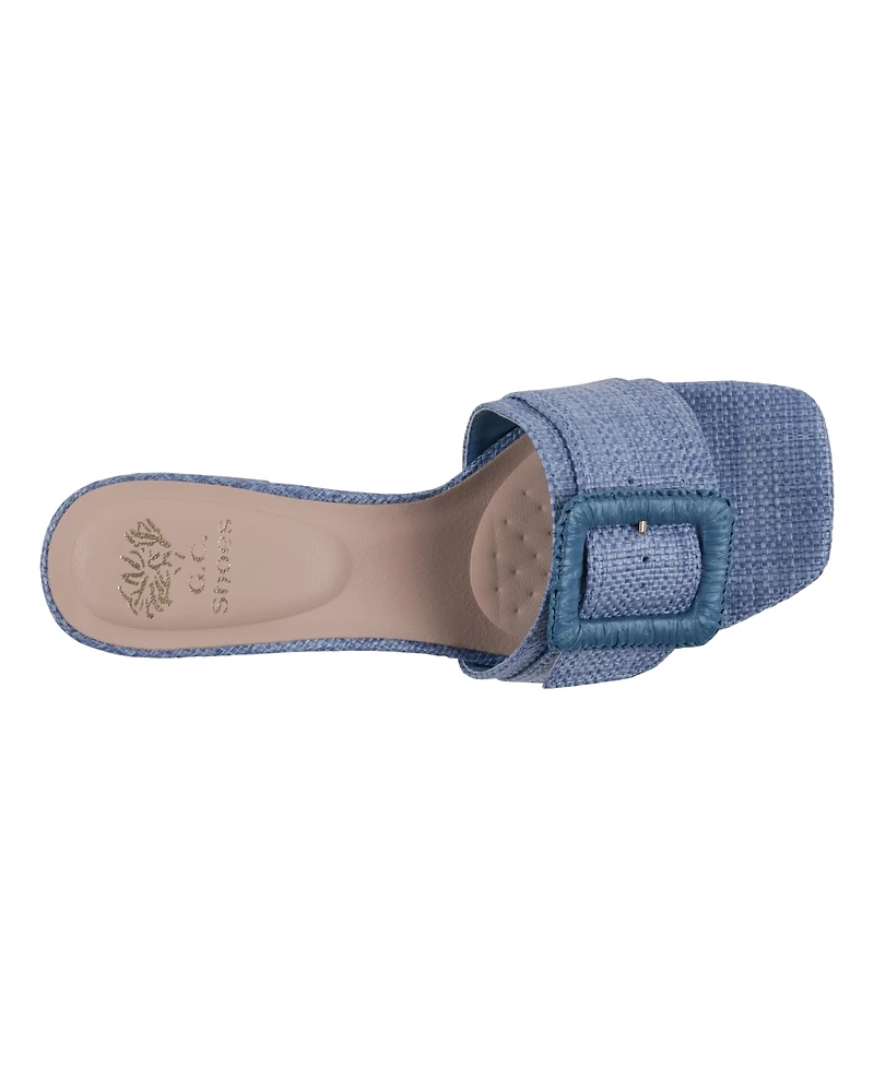 Gc Shoes Women's Britta Buckle Block Heel Dress Sandals