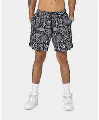 Saint Morta Men's Paisley Skulls Beach Shorts