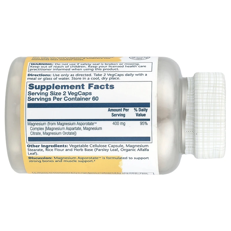 Solaray Magnesium Asporotate - 120 VegCaps (200 mg per Capsule)